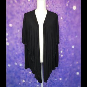 NWT Dress Barn Black Cardi Waterfall Front Size L